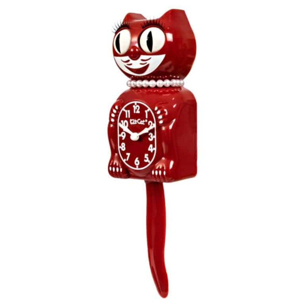 RETIRED LAST ONE! Space Cherry Red Lady Kit-Cat klock clock - Picture 3 of 6